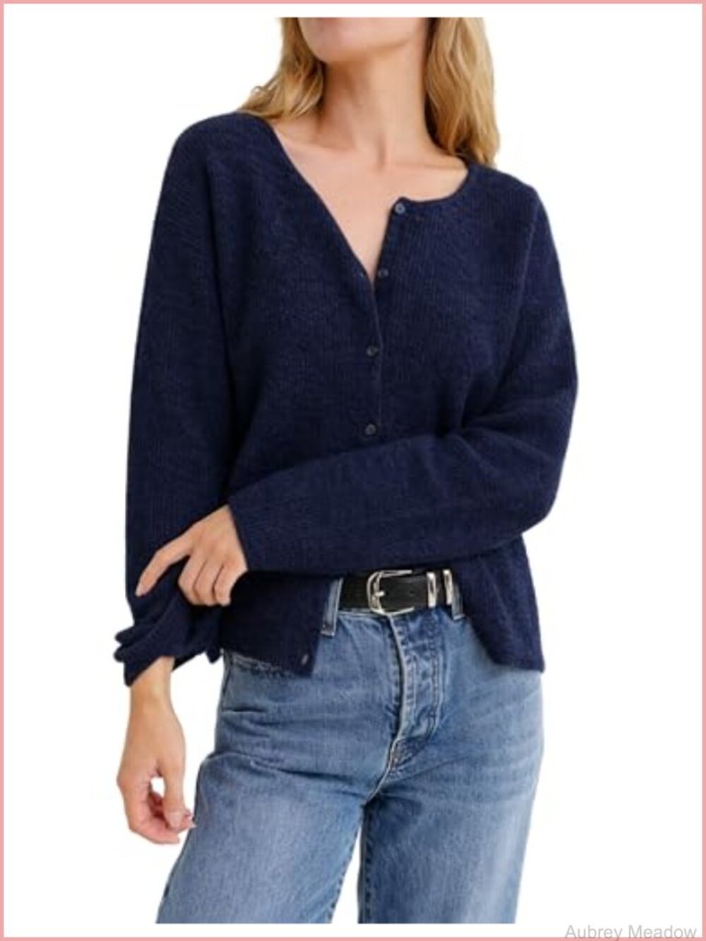 Ribbed Knit Button Down Cardigan Women Lightweight Casual